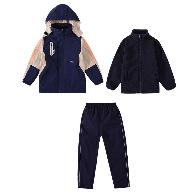 Kids' Outdoor School Uniform: Hooded Jacket + Fleece Liner + Pants factory